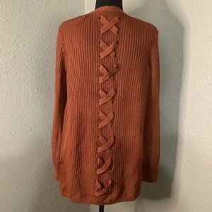 NWOT PINQUE Knitted Cardigan in rust‎